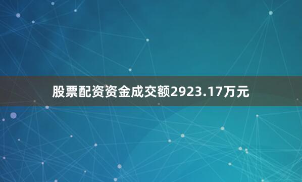 股票配资资金成交额2923.17万元